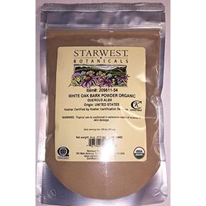 Starwest Botanicals White Oak Bark Powder Organic (Quercus ALBA) 4 oz Origin from United States