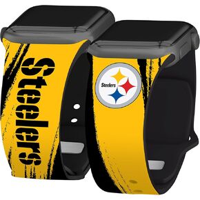 Game Time Pittsburgh Steelers HD Paint Stripe Watch Band Compatible with Apple Watch