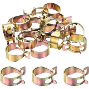 MECCANIXITY ID 25mm 1inch Fuel Line Hose Clips, Pipe Clamps,Spring Hose Clamp,Low Pressure Air Clamp, Water Pipe Air Tube Vacuum Hose Clamp Fastener,Pack of 20