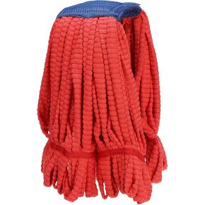 MECCANIXITY Commercial Mop Head Replacement 13 Oz 33.5 Inch Absorbent Microfiber Wet/Dry Mop Floor Cleaning Mop Head for Home Industrial, Red
