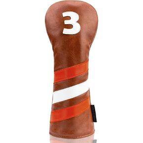 4pcs or 1pc Golf Club Head Covers for Woods, Driver, Fairway, Hybrid – Premium PU Leather with Interchangeable Tags & Magnetic Blade and Mallet Putter Covers