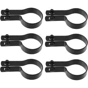 Antrader Black Chain Link Brace Band,Chain Link Tension Band 2 Inch Tension Bands with Bolts & Nuts for Chain Link Fence/Gate/Posts,(6Pcs)