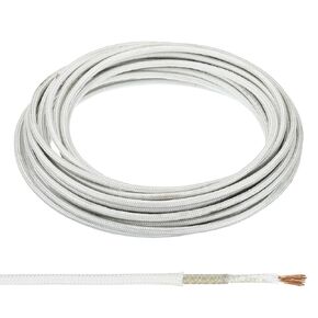PATIKIL 39.4Ft 11AWG High Temperature Wire, -60-350 Degrees Celsius Mica Glass Fiber Electronic Wire Insulated Heat Resistant Electronical Flexible Cable for Lamp Boiler Heater, White