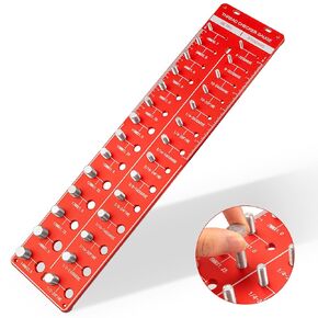 Thread Checker, 28 Nut and Bolt Thread Checker, Professional Bolt and Nut Identifier Gauge with Pre-drilled Mounting Holes, 14 Metric & 14 Standard Sizes, Suitable for Professionals or DIY Enthusiasts
