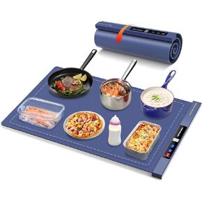 Electric Warming Tray - Fast Heating Food Warming Mat - Rollable Portable Silicone Food Warmer with 6 Level Temperature for Buffets Parties Gatherings Travel Home Daily Use in Kuwait