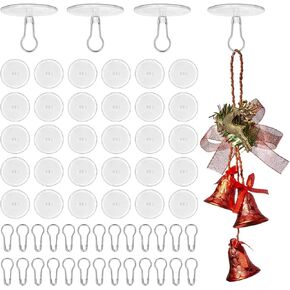 100 Pack Sticky Ceiling Hooks Self Adhesive Wall Hooks Round Suction Cup Sticky Ceiling Hooks for Christmas Festival Wedding Birthday Party Decorations