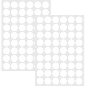 2 Sheets 108 Pcs Screw Hole Cover Stickers, 21 mm/0.8 Inch Self-Adhesive White Screw Covers Caps Wood Stickers for Furniture Cabinets Tables (White)