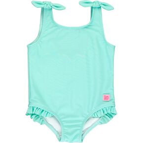 RuffleButts Island Blue Tie Shoulder One Piece - 4T