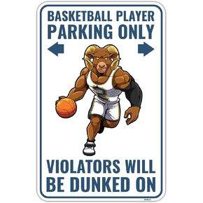 Venicor Basketball Sign - 9 x 14 Inches - Aluminum - Basketball Gifts - Basket ball Player Room Decor Party Decorations Accessories Stickers Poster Stuff