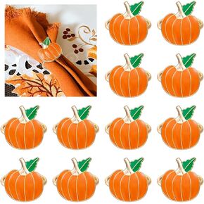 12Pcs Thanksgiving Napkin Ring Set Turkey Napkin Rings Fall Gold Napkin Holders Metal Autumn Round Serviette Buckle, for Home Birthday Party Dinner Table Decor Wedding Holiday Supplies (Turkey)