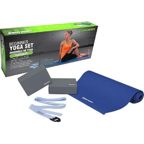 4-Piece Yoga Set, Includes Non Slip Yoga Mat 4 mm, 2 Yoga Blocks and Yoga Strap, Exercise Mat for Yoga and Pilates