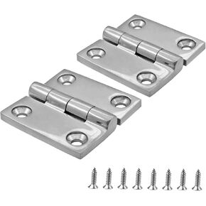 Marine Grade CAST Solid Heavy Duty Stainless Steel 316 Mirror Polished Butt Hinges 1.5IN(38MM) x 1.5IN(38MM) for Boat, RVs