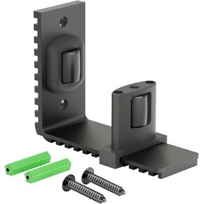 Barn Door Floor Guide, Adjustable Fit Max 2" Thickness Barn Door, Aluminum, Barn Door Floor Guide Black, Barn Door Guides for Bottom, Sliding Door Guide