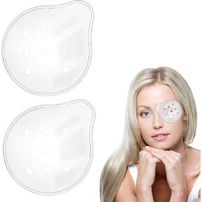 Plastic Eye Patch, Clear Eye Patch 9-Hole Breathable Ventilated Eye Covering After Surgerys Eye Protection for Cataract Recovery Cover for Eye Post-Operative Care Supplies(2PCS)