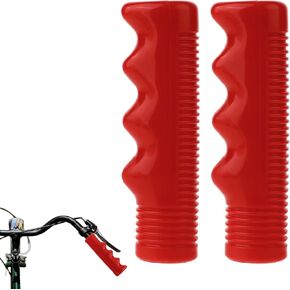 1 Pair Bicycle Grip Mini Bicycle Handlebar Grips Professional Replacement Bicycle Handlebars, 3/4 Inch Red Non-Slip-Bicycle Handlebar Grips for Bike Grips, Tricycle, Mountain Bike