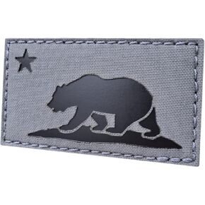 IR California Republic State Flag 2x3.5 Wolf Gray Grey IFF Tactical Morale Fastener Patch