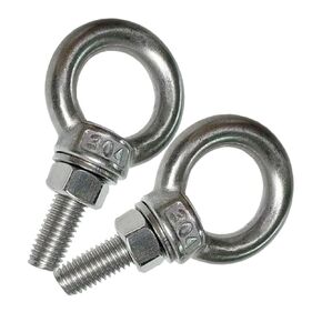 Shoulder Eye Bolt, 2 PCS M10 Heavy Duty Lifting Ring 1.5" Threaded Eyebolt Lifting Ring Eye Bolts with Nuts and Flat Washers(Thread Length 40mm)