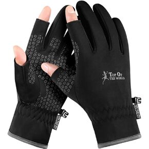 قفازات شتوية دافئة مقاومة للرياح من Woeoe، قفازات تزلج سوداء، قفازات ناعمة تعمل باللمس، قفازات نصية قابلة للتمدد على الجليد، قفازات ثلج للطقس البارد للرجال البالغين in Kuwait