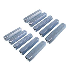 Yodaoke 10pcs M10 x 1.5 x 60mm Long Rod Coupling Hex Nut Connector Zinc Plated