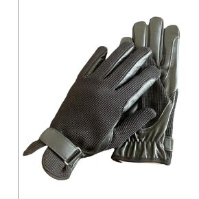 Ladies Horse Riding Women's Gloves Equestrian Real Leather & Cotton Premium Quality in Black