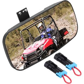 UTV LED Side Mirrors Aluminum Spot Light with 4 Modes for 1.6-2 inch Roll Bar fit for Polaris RZR Pioneer Side by Side Can-Am Maverick X3 Kawasaki Teryx Mule