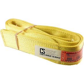 DD Sling. Multiple Sizes! (100% Made in USA) 3" x 8', 2 Ply, Nylon Lifting Sling, Eye & Eye, Heavy Duty (900 Webbing), 8,900 lbs Vertical, 7,200 Choker, 17,800 Basket (3"x8')