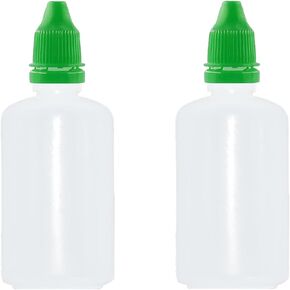 2Pcs Plastic Dropper Bottles, 50ml/1.7 oz Empty Squeezable Dropper Bottle with Childproof Cap Liquid Container