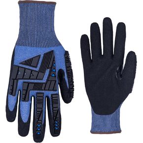 Knit Wrist, Sandy Nitrile Dip, A6 cut resistant work gloves; 3 Pair, Large