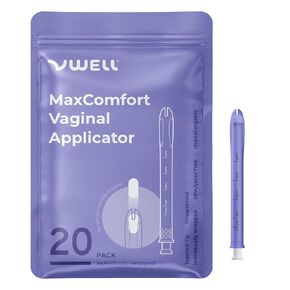 VWELL MaxComfort Tapered Vaginal Rectal Suppository Applicator Fits All Prescription Capsule, Tablet, Pill, Softgel, Gel, Cream (Universal)