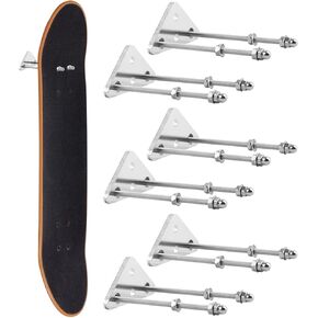 6 عبوات من حامل لوح التزلج على الحائط، حامل حائط لوح التزلج من الألومنيوم مع فتحات لولبية، رفوف عرض سطح لوح التزلج العائمة لعرض وتخزين سطح لوح التزلج in Kuwait