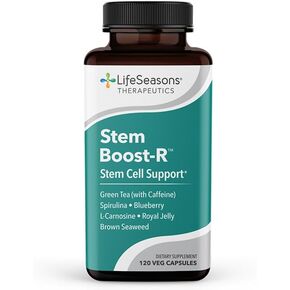 LifeSeasons - Stem Boost-R - Support Stem Cell Production - Spirulina, Blueberry, Royal Jelly, Brown Seaweed and L-Carnosine - 120 Capsules