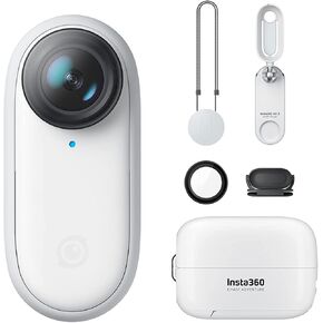 Insta360 GO 2 - كاميرا حركة صغيرة، تزن 1 أونصة، مقاومة للماء، مثبتة، التقاط POV، مستشعر 1/2.3 بوصة، مع علبة شحن وملحقات كاميرا يمكن ارتداؤها للسفر والرياضة ومدونة الفيديو (متجددة) in Kuwait