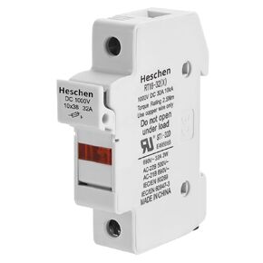 Solar Fuse Holder, 1000V DC 32A, 1 Pole, 35mm DIN Rail Mounting, Blown Fuse Indication, for ST-10PV Fuse, CE UL Listed