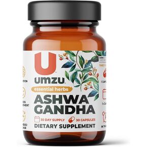 UMZU Ashwagandha Dietary Supplement | Support Sleep, Stress Relief, Cognitive Function & Hormonal Health | Fortified for Extended Release (30 Day Supply | 30 Capsules)