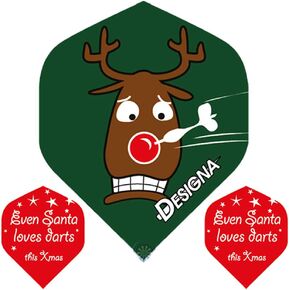 (3 Sets - 9 Flights) Reindeer Christmas Xmas Dart Flights, 100 Micron Extra Strong