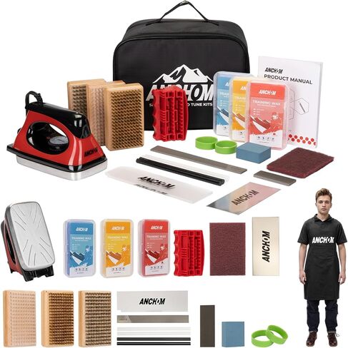 Ski Snowboard Tuning Kit, Complete Ski Snowboard Waxing Kit with Waxing Iron, Wax, Edge Tools, Carry Bag, Base Repair, Professional Tuning Equipment in Saudi Arabia