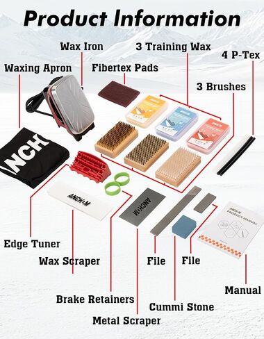 Ski Snowboard Tuning Kit, Complete Ski Snowboard Waxing Kit with Waxing Iron, Wax, Edge Tools, Carry Bag, Base Repair, Professional Tuning Equipment in Saudi Arabia