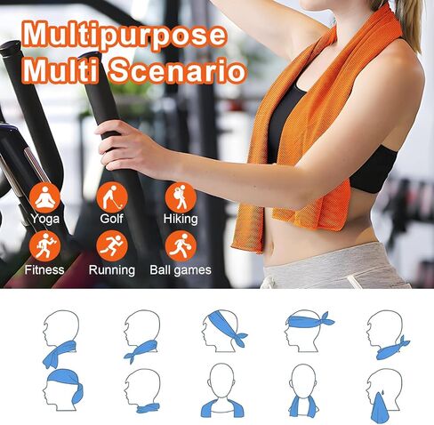 4Pack Cooling Towel (40"x12"), Cooling Towel for Neck and Face, Sweat Towels for Sport, Soft Breathable Gym Sport Towels for Man Woman, Cooling Sweat Rags for Running Workout, Ice Towels Keep Cool in Saudi Arabia