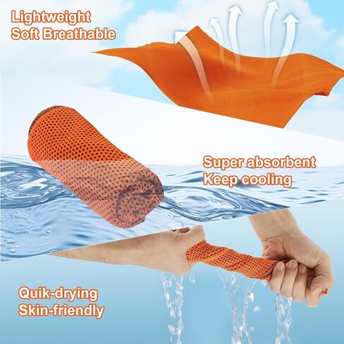4Pack Cooling Towel (40"x12"), Cooling Towel for Neck and Face, Sweat Towels for Sport, Soft Breathable Gym Sport Towels for Man Woman, Cooling Sweat Rags for Running Workout, Ice Towels Keep Cool in Saudi Arabia