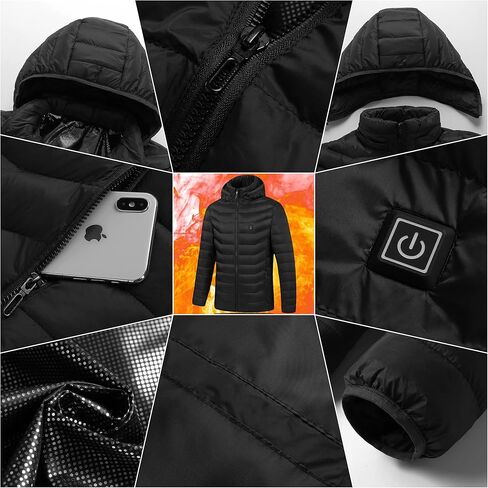 سترة مُدفأة، جهاز تدفئة الجسم يعمل بمنفذ USB مع 3 درجات حرارة للمشي لمسافات طويلة والتزلج (البطارية غير متضمنة) in Kuwait