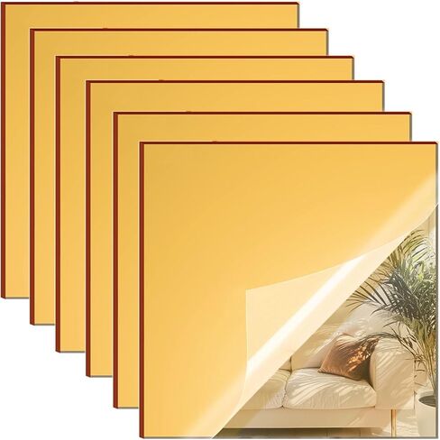 3 Pack - Gold, Rose Gold, Silver Mirror Acrylic Sheets - 8x8 inches, 3 Pieces | 1/8" Thick Reflective Acrylic for Crafting and Décor (20x20 cm) in Kuwait