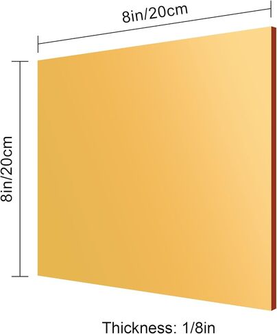 3 Pack - Gold, Rose Gold, Silver Mirror Acrylic Sheets - 8x8 inches, 3 Pieces | 1/8" Thick Reflective Acrylic for Crafting and Décor (20x20 cm) in Kuwait