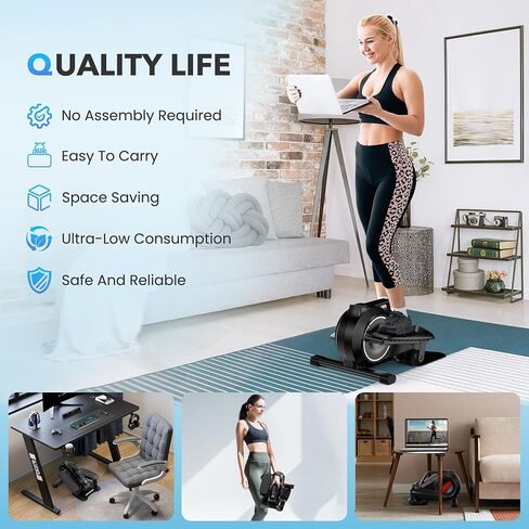 Under Desk Elliptical Machine, 8 Modes Magnetic Ellipse Leg Exerciser as Seen on Tv, 300lbs Load Elliptical Training Machines with LCD Display, Elliptical Machine for Home Office Gym in Saudi Arabia