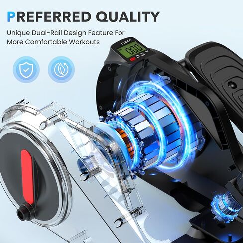 Under Desk Elliptical Machine, 8 Modes Magnetic Ellipse Leg Exerciser as Seen on Tv, 300lbs Load Elliptical Training Machines with LCD Display, Elliptical Machine for Home Office Gym in Saudi Arabia