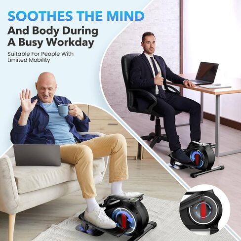 Under Desk Elliptical Machine, 8 Modes Magnetic Ellipse Leg Exerciser as Seen on Tv, 300lbs Load Elliptical Training Machines with LCD Display, Elliptical Machine for Home Office Gym in Saudi Arabia
