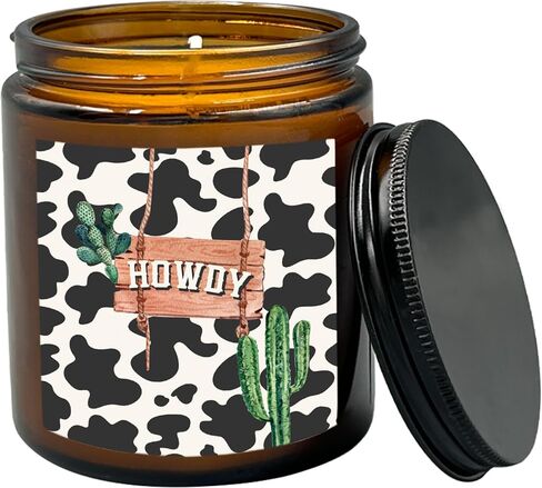 HIWX Western Bull Skull Scented Candle,Western Cowgirls Gifts for Girls Women,Western Cowgirl Candles Gifts for Women Friends Cowgirls,Western Cowgirl Soy Candles for Home Decor Scented 8oz Holders in Saudi Arabia