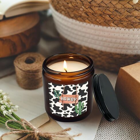 HIWX Western Bull Skull Scented Candle,Western Cowgirls Gifts for Girls Women,Western Cowgirl Candles Gifts for Women Friends Cowgirls,Western Cowgirl Soy Candles for Home Decor Scented 8oz Holders in Saudi Arabia
