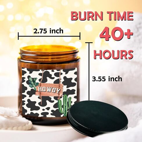HIWX Western Bull Skull Scented Candle,Western Cowgirls Gifts for Girls Women,Western Cowgirl Candles Gifts for Women Friends Cowgirls,Western Cowgirl Soy Candles for Home Decor Scented 8oz Holders in Saudi Arabia