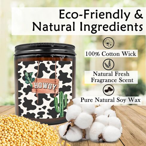 HIWX Western Bull Skull Scented Candle,Western Cowgirls Gifts for Girls Women,Western Cowgirl Candles Gifts for Women Friends Cowgirls,Western Cowgirl Soy Candles for Home Decor Scented 8oz Holders in Saudi Arabia
