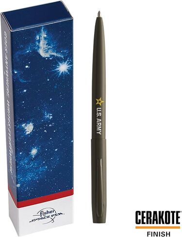 قلم Fisher Space Cerakote M4H Cap-O-Matic Series - قلم حبر جاف قابل للسحب + طلاء بوليمر سيراكوت - O.D أخضر - نجمة الجيش الأمريكي in Kuwait